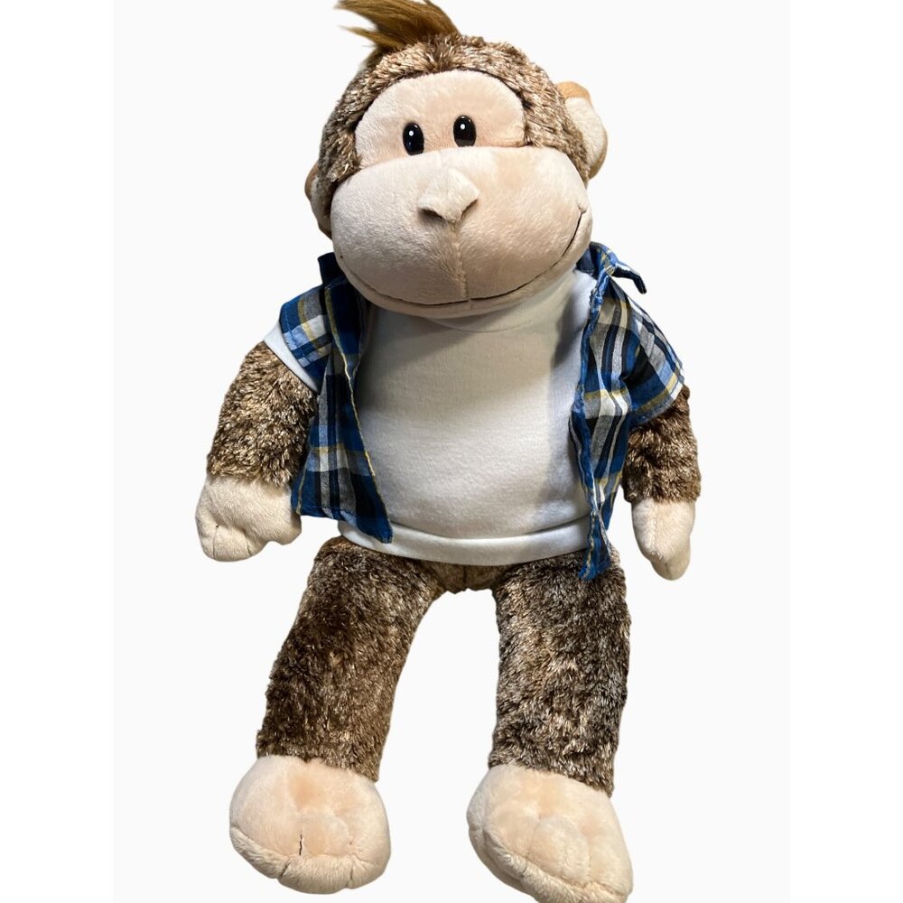 Build-A-Bear Monkey With Shirt & Plaid Jacket